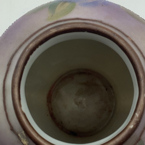 Antique Nippon 6” Hand Painted Purple Vase - Picture 11 of 13